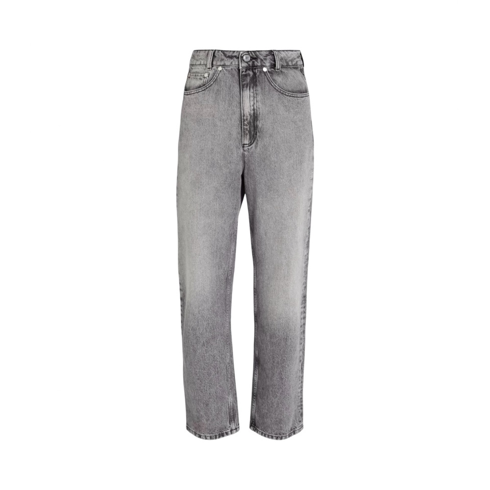SANDRO
Faded high-rise straight-leg jeans